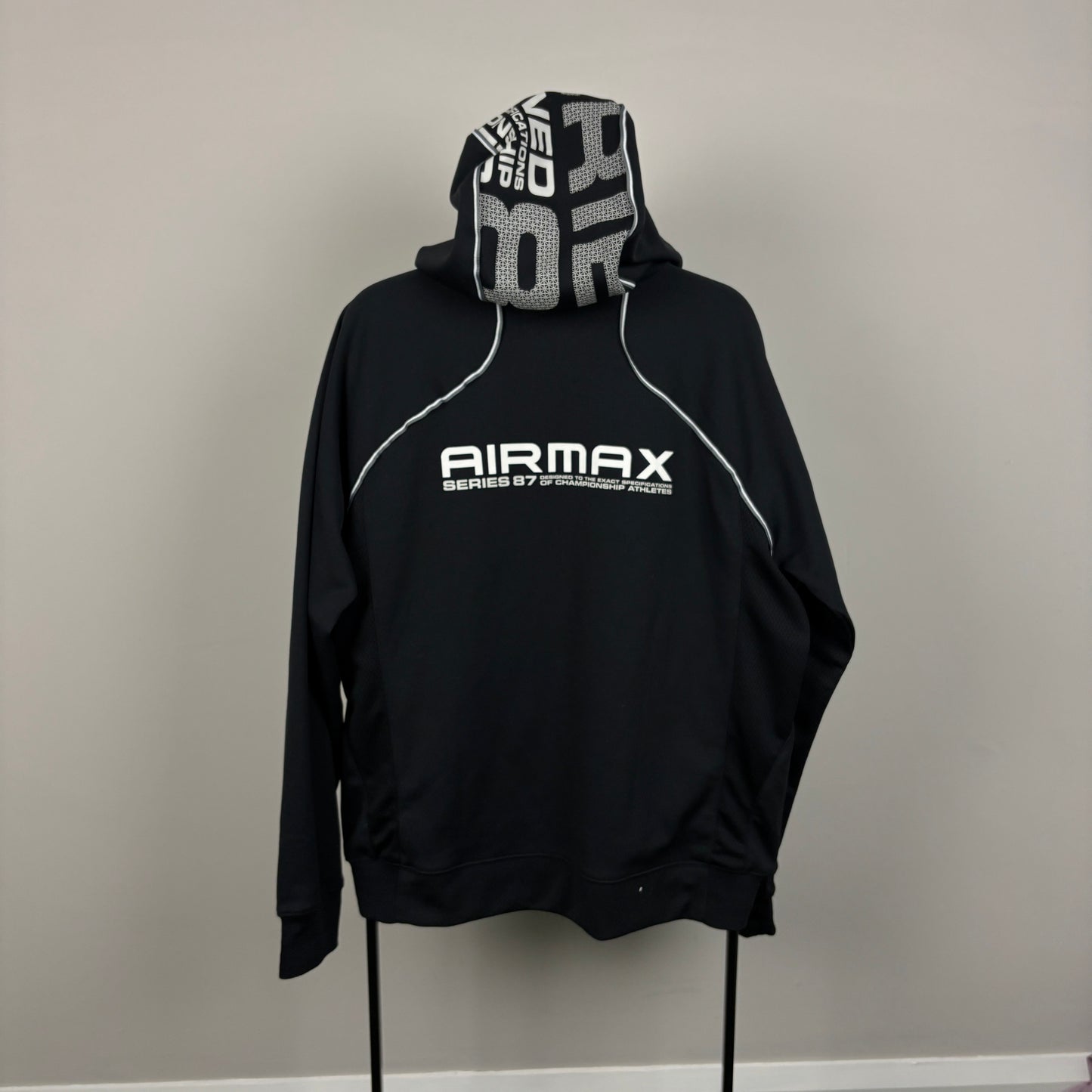 00s Nike Air Max Series 87 Zip Hoodie Jacket Black Large