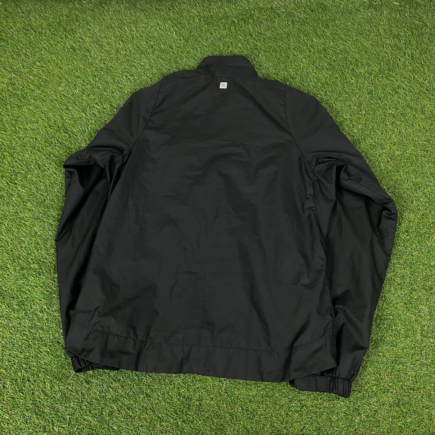 00s Nike Piping Windbreaker Jacket + Joggers Set Black Medium
