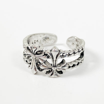 Vintage Adjustable Antique Duo Ring Silver