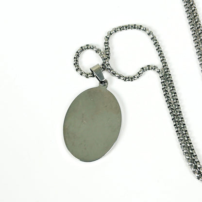 Jesus Gem Necklace Silver