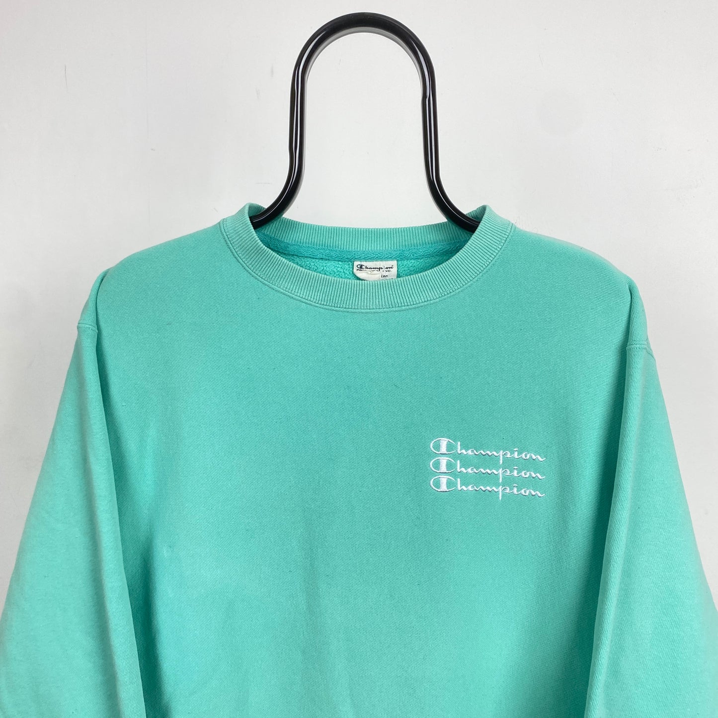 Retro Champion Sweatshirt Green Medium