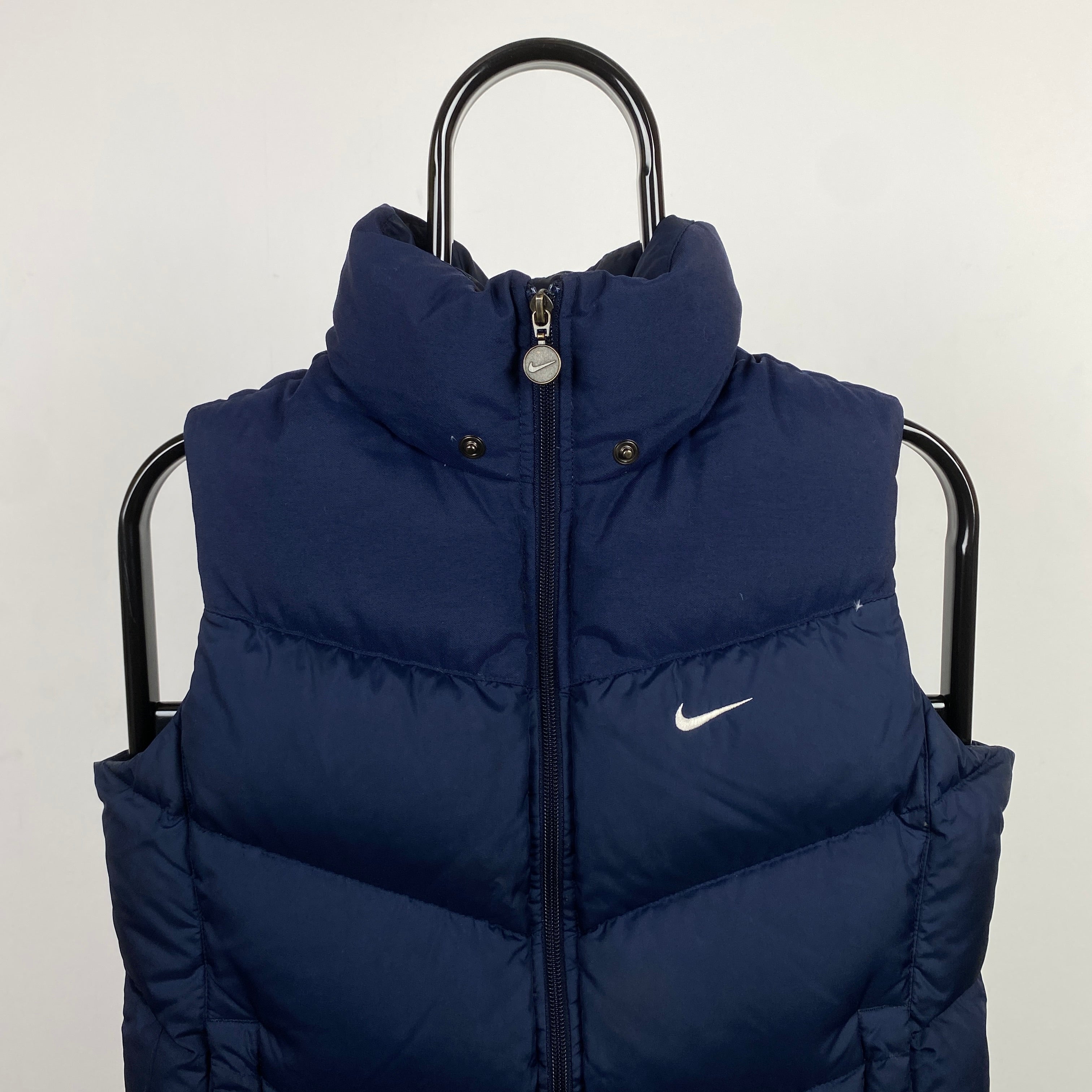 00s Nike Puffer Gilet Jacket Blue Small