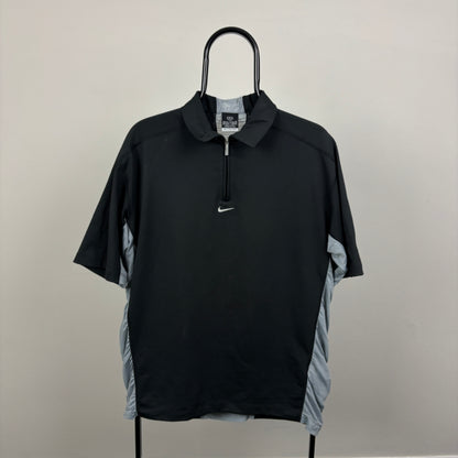 00s Nike Golf Polo T-Shirt Black Medium