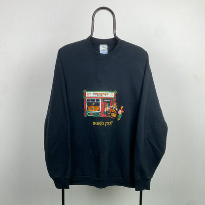 Retro 90s Murphys Irish Pub Sweatshirt Black XL