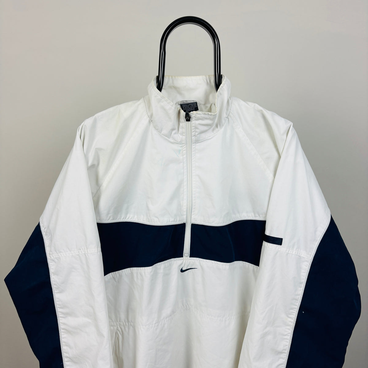 00s Nike Piping Windbreaker Jacket White Large
