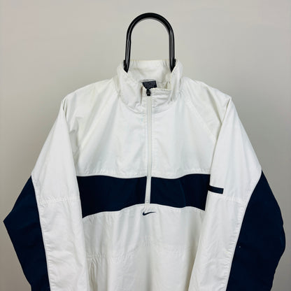 00s Nike Piping Windbreaker Jacket White Large