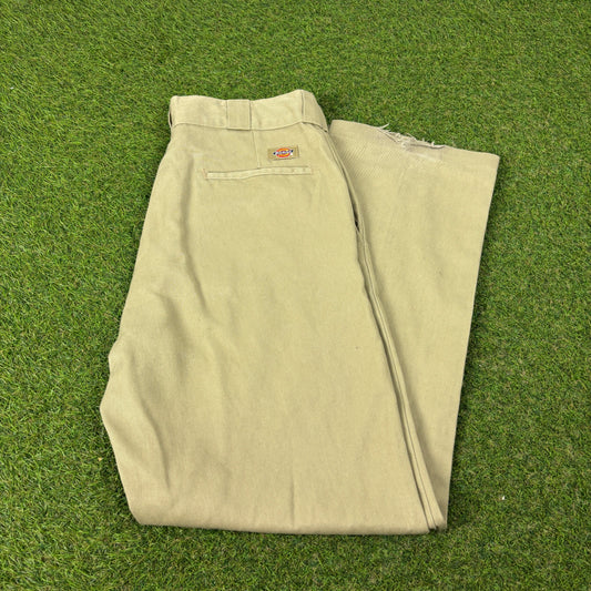 00s Dickies Workwear Trousers Joggers Brown Medium 33x32