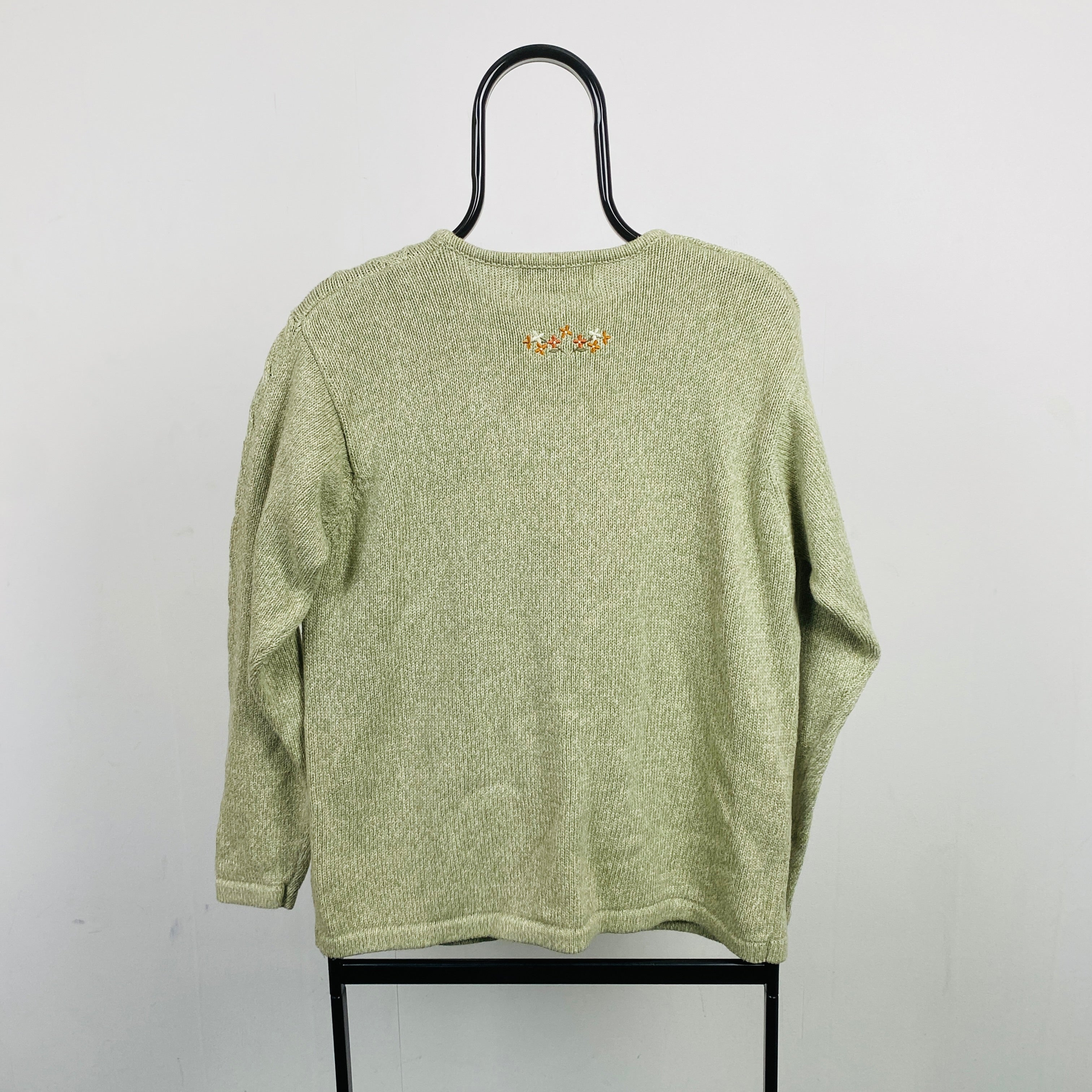 Retro Tulchan Sheep Knit Sweatshirt Green Large