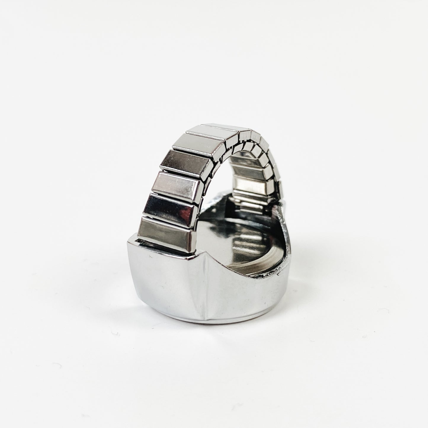 Retro Adjustable Watch Ring Silver White