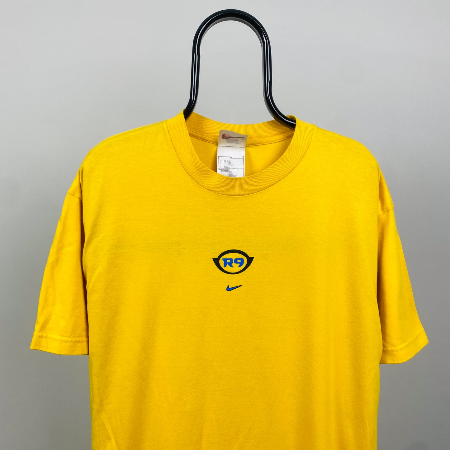 90s Nike Brazil R9 T-Shirt Yellow Large