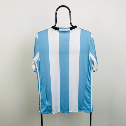 00s Adidas Argentina Football Shirt T-Shirt Blue Small