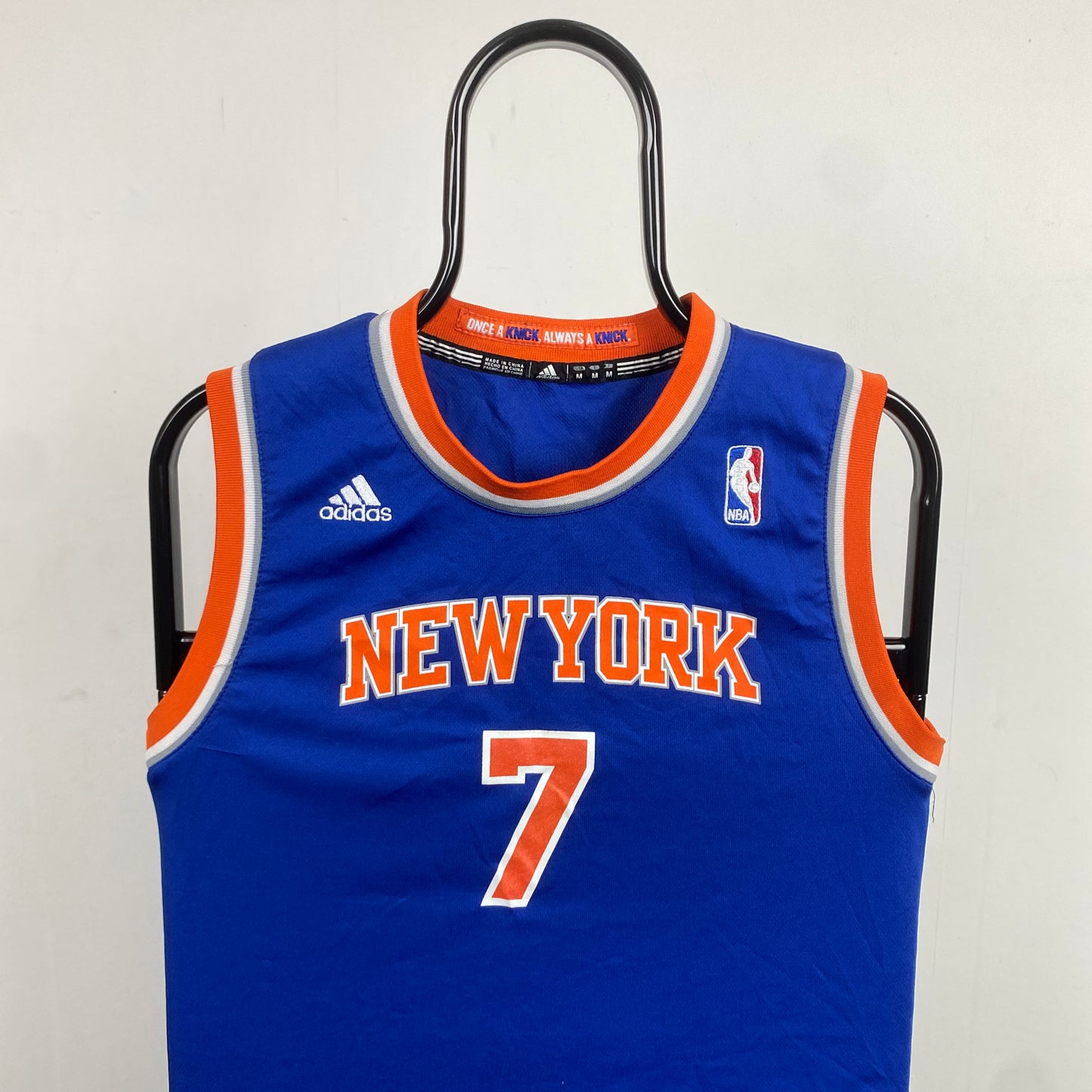 00s Adidas New York Knicks Basketball Jersey T-Shirt Blue XS