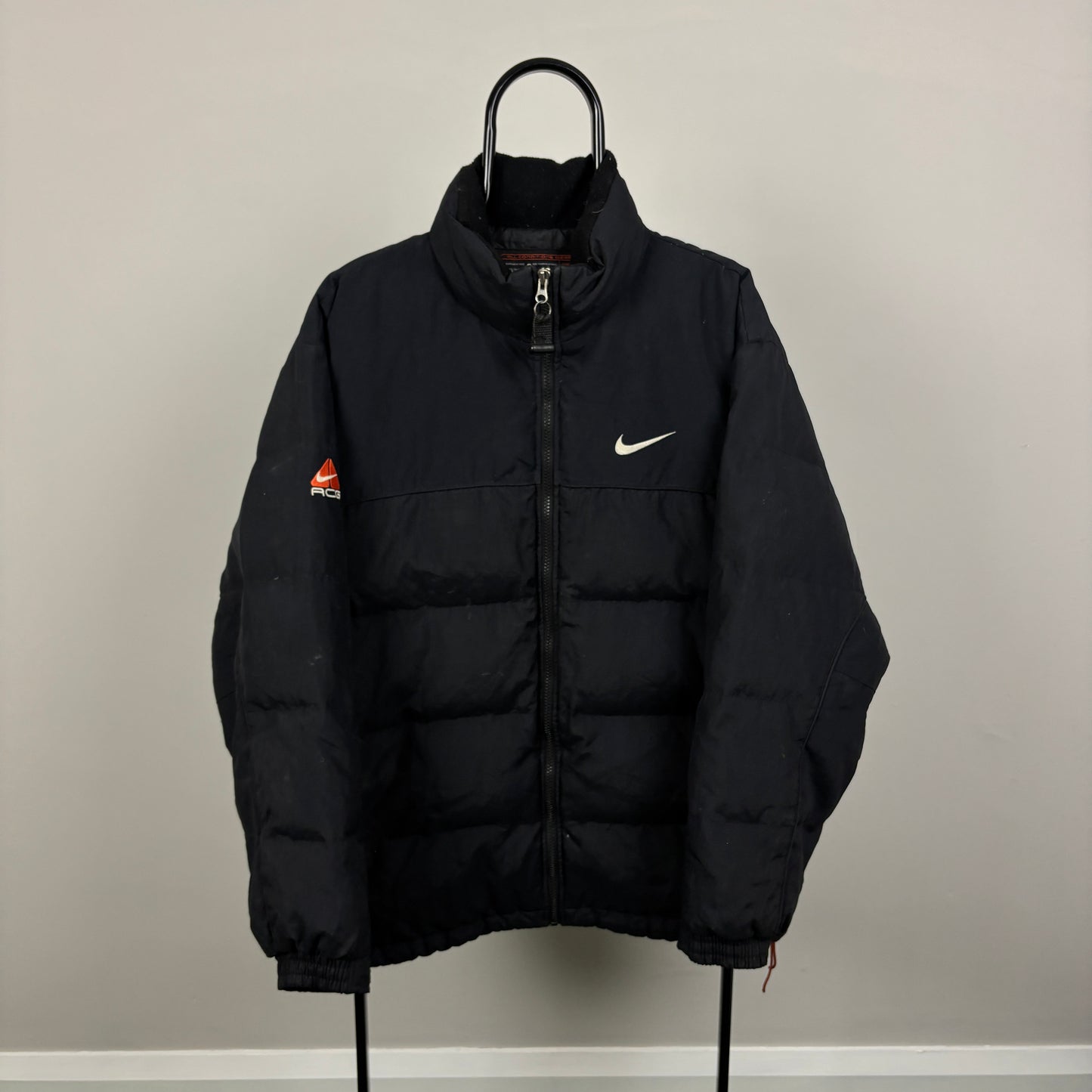 90s Nike ACG Puffer Jacket Black Large