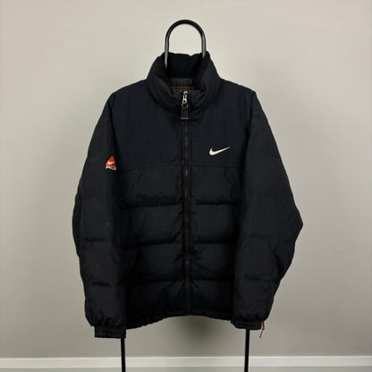 90s Nike ACG Puffer Jacket Black Large