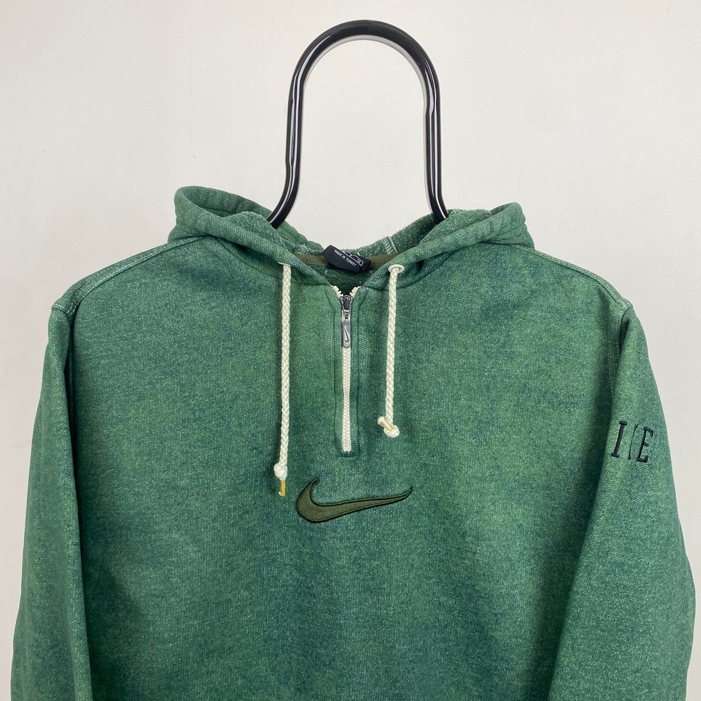 90s Nike 1/4 Zip Hoodie Green Small