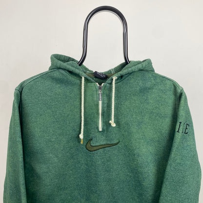 90s Nike 1/4 Zip Hoodie Green Small