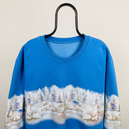 Retro Rabbit Sweatshirt Blue XL