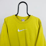 90s Nike Sweatshirt Yellow Medium