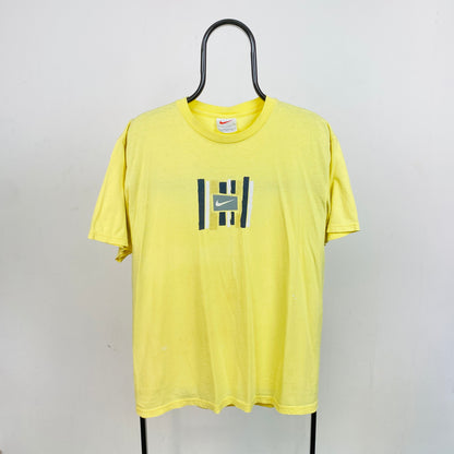 90s Nike Paint T-Shirt Yellow Medium