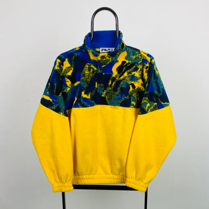 Retro Fila Fleece Sweatshirt Yellow Small