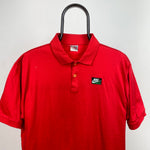 90s Nike Polo Shirt T-Shirt Red XL