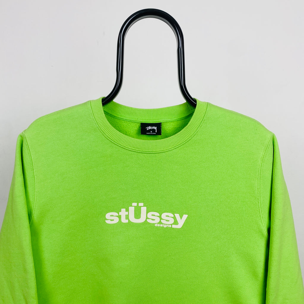 Retro 00s Stussy Sweatshirt Green Small
