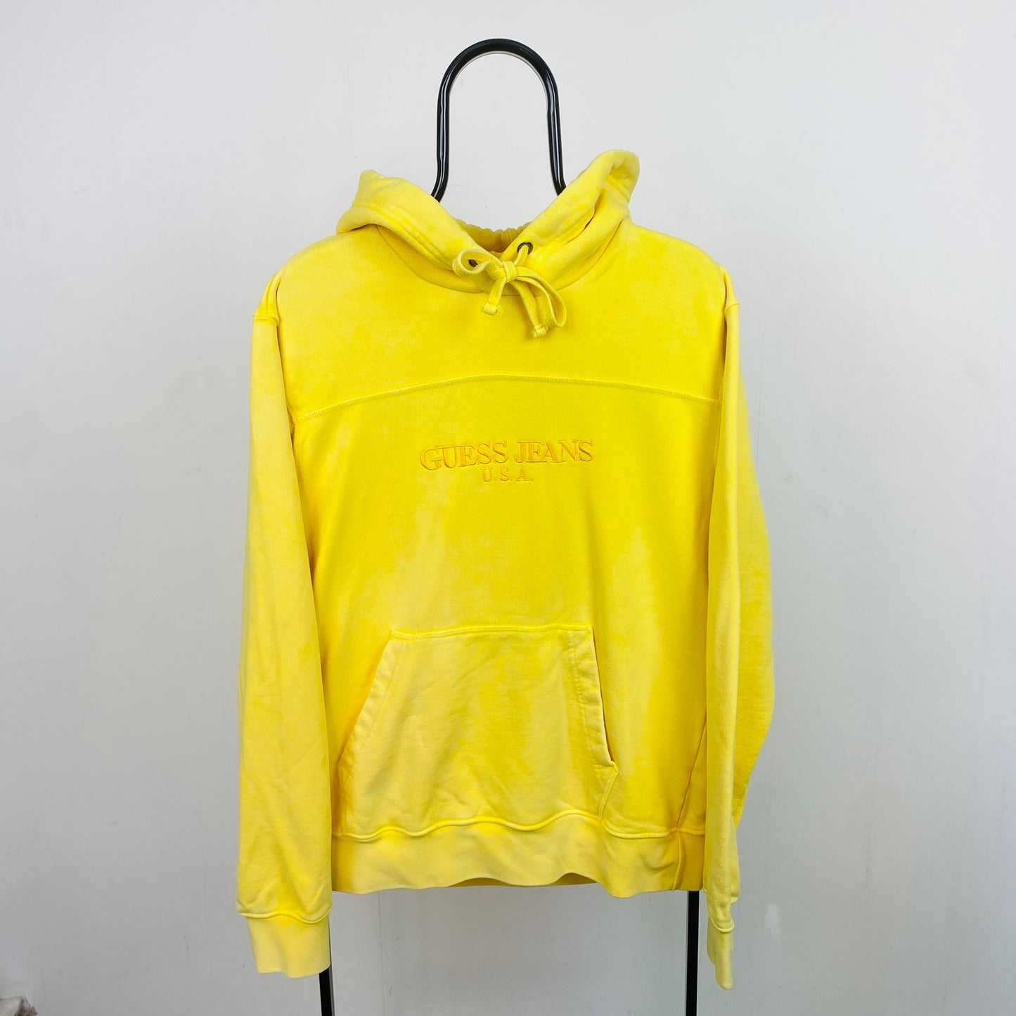 Retro Guess Jeans Hoodie Yellow Small