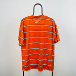 90s Nike Striped T-Shirt Orange Large