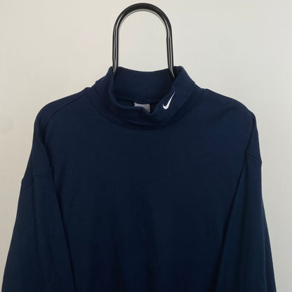 00s Nike Mock Neck Sweatshirt Blue XL