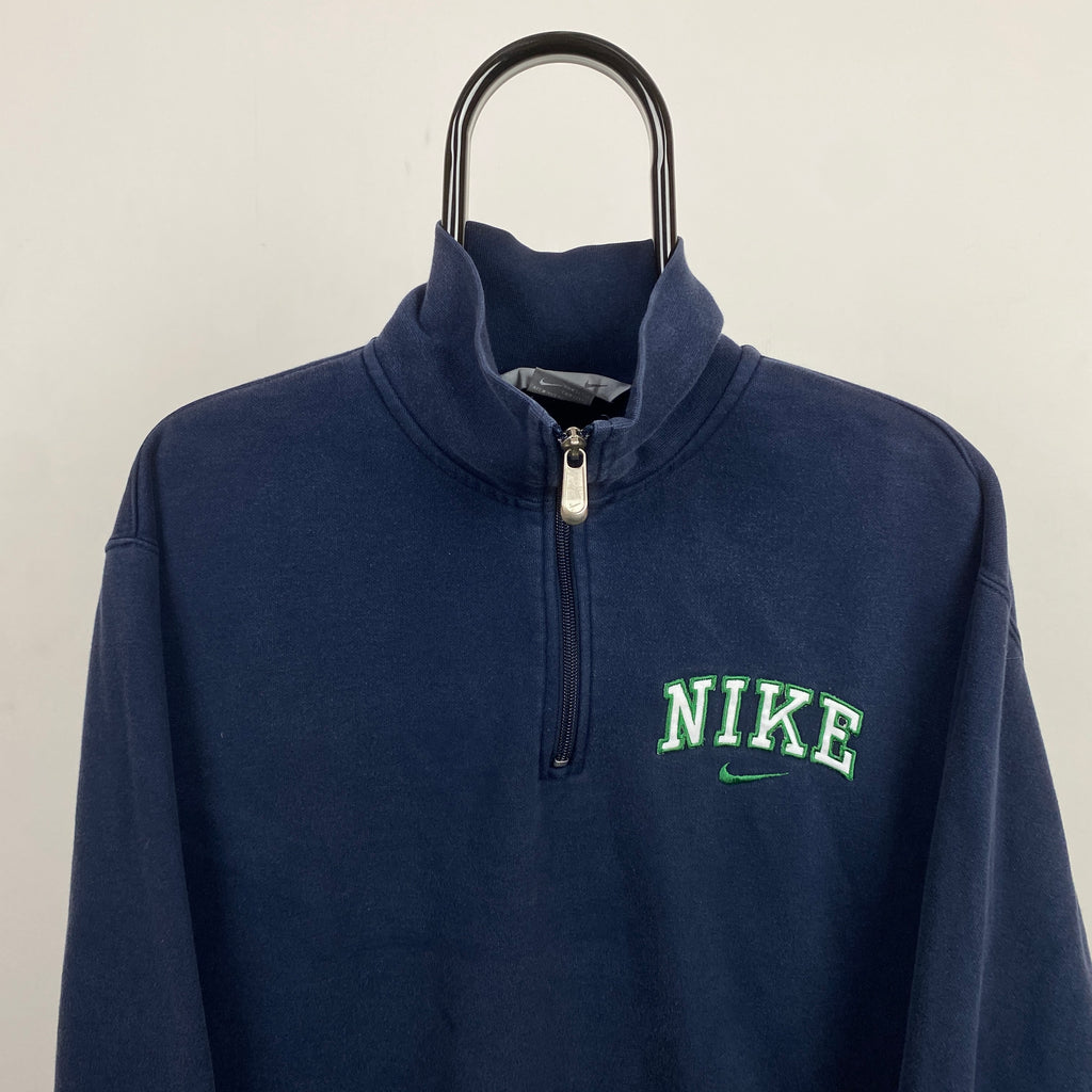 00s Nike 1/4 Zip Sweatshirt Blue Large