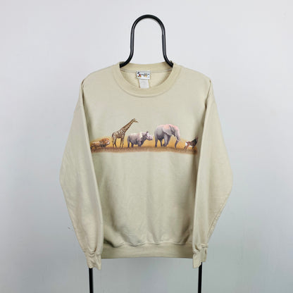 Retro Disney Safari Sweatshirt Brown Large