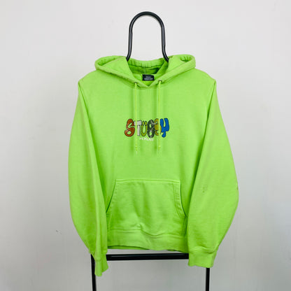 Retro 00s Stussy Hoodie Green Medium