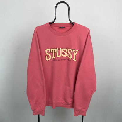 Retro 00s Stussy Sweatshirt Pink XL