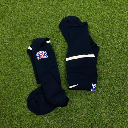 90s Nike PSG Football Socks Blue UK6-12