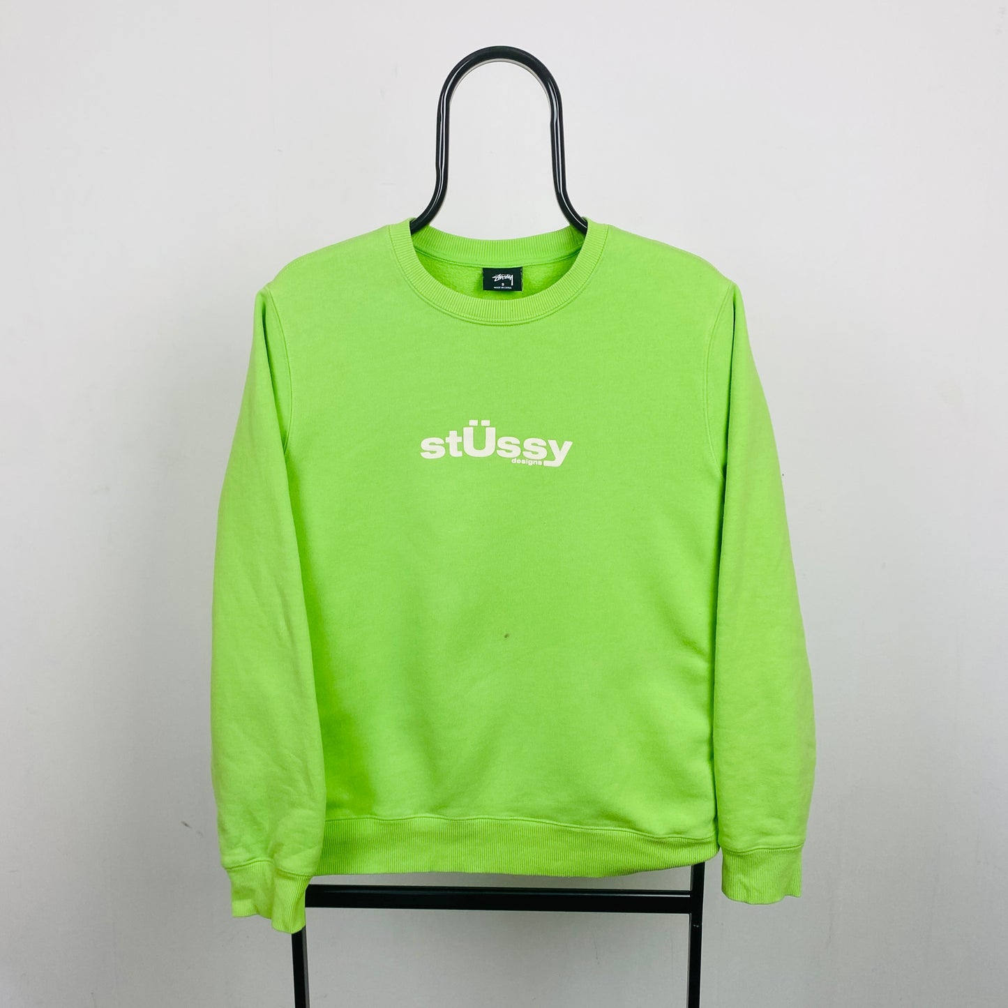 Retro 00s Stussy Sweatshirt Green Small