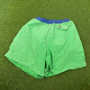 Retro Tommy Hilfiger Swim Shorts Green Large