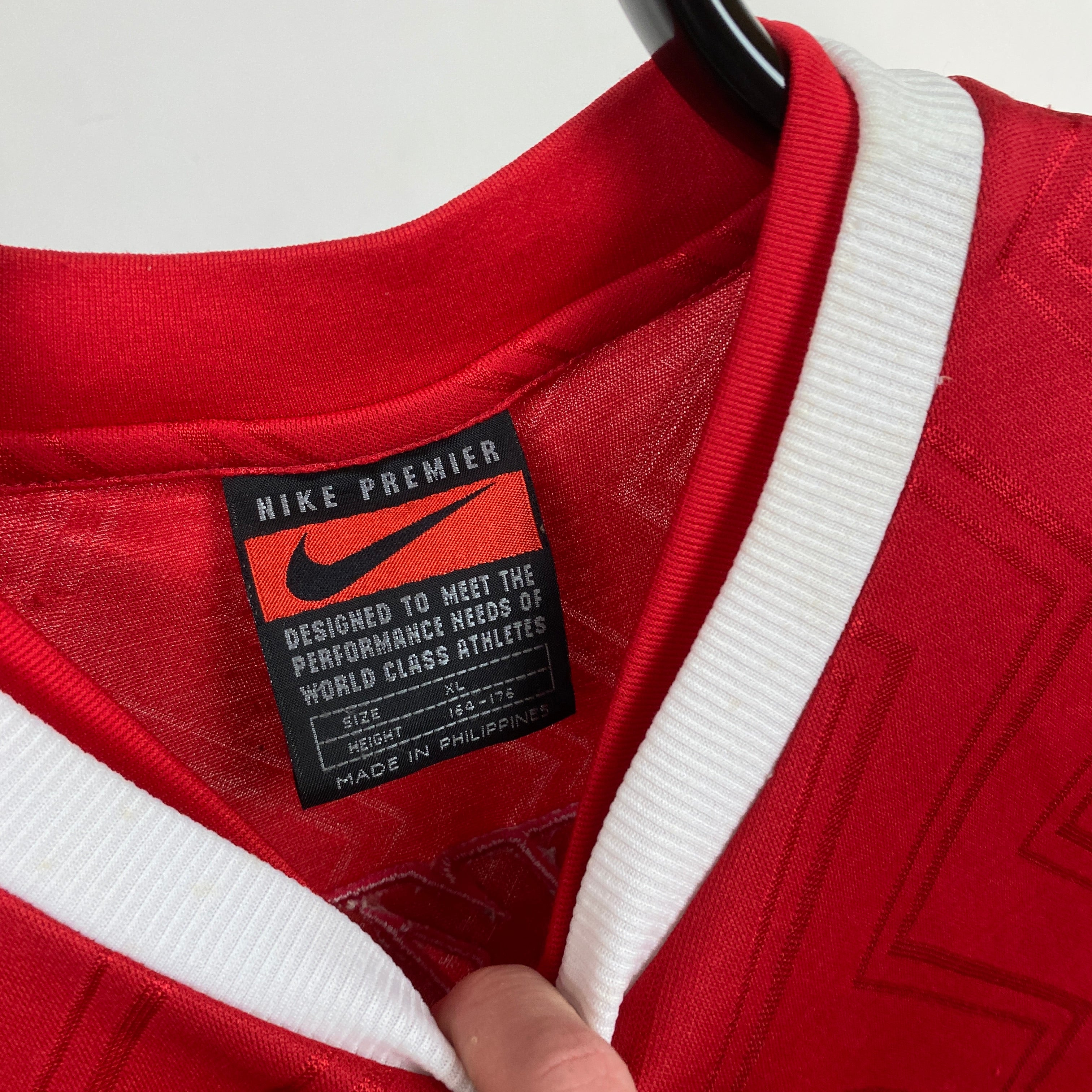 90s Nike Arsenal Football Shirt T-Shirt Red Small