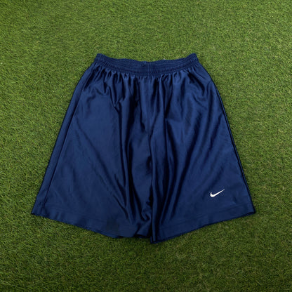 90s Nike Football Shorts Blue Large