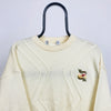 Retro Burberry Knit Sweatshirt Cream White Large
