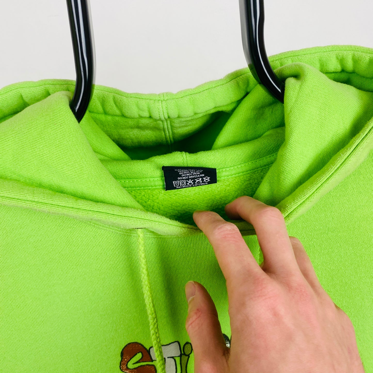 Retro 00s Stussy Hoodie Green Medium