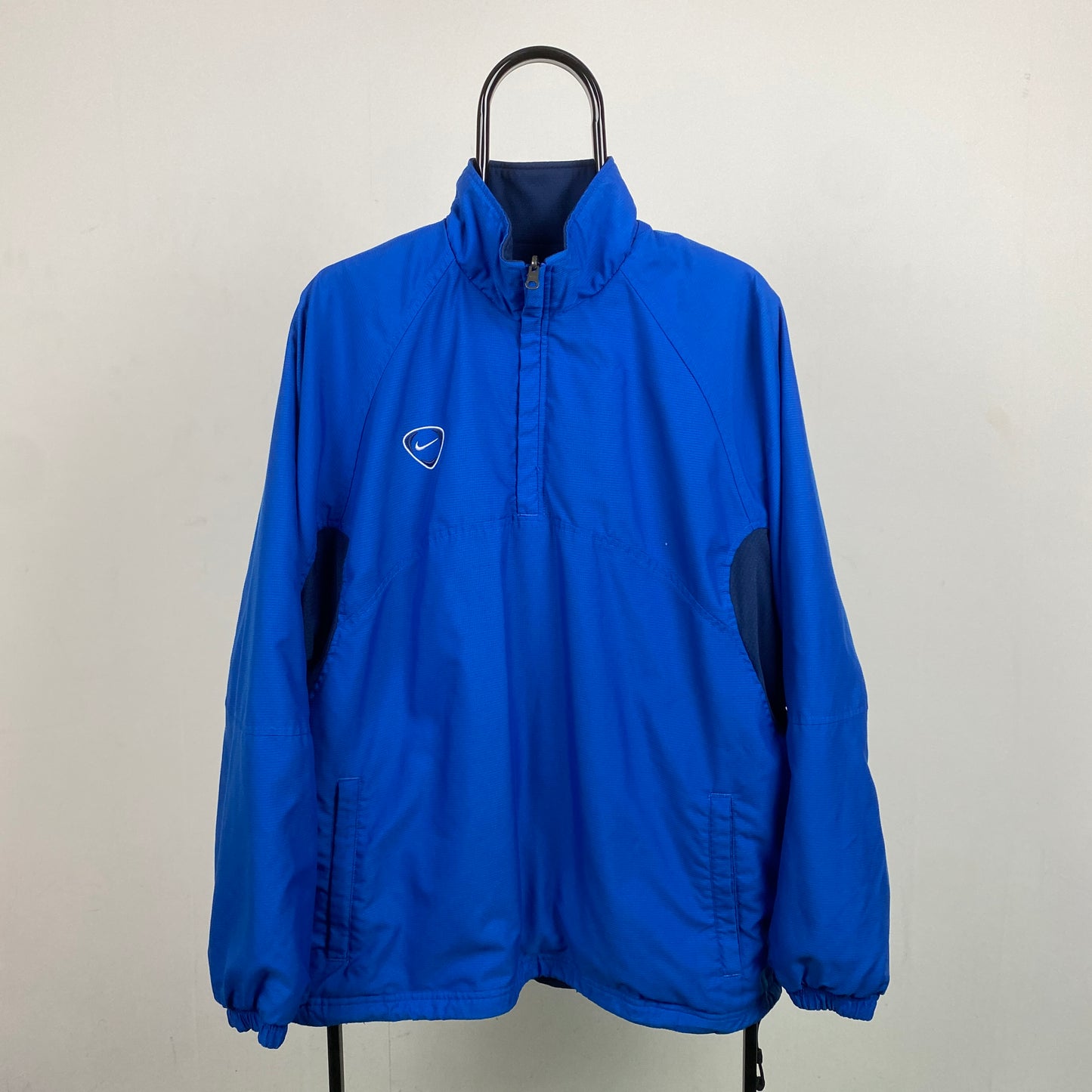 00s Nike Reversible 1/4 Zip Coat Jacket Blue XL