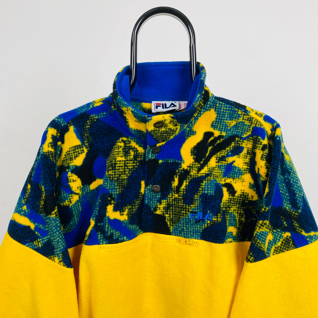 Retro Fila Fleece Sweatshirt Yellow Small