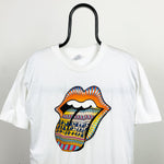 Retro 90s Anvil Rolling Stones T-Shirt White Large