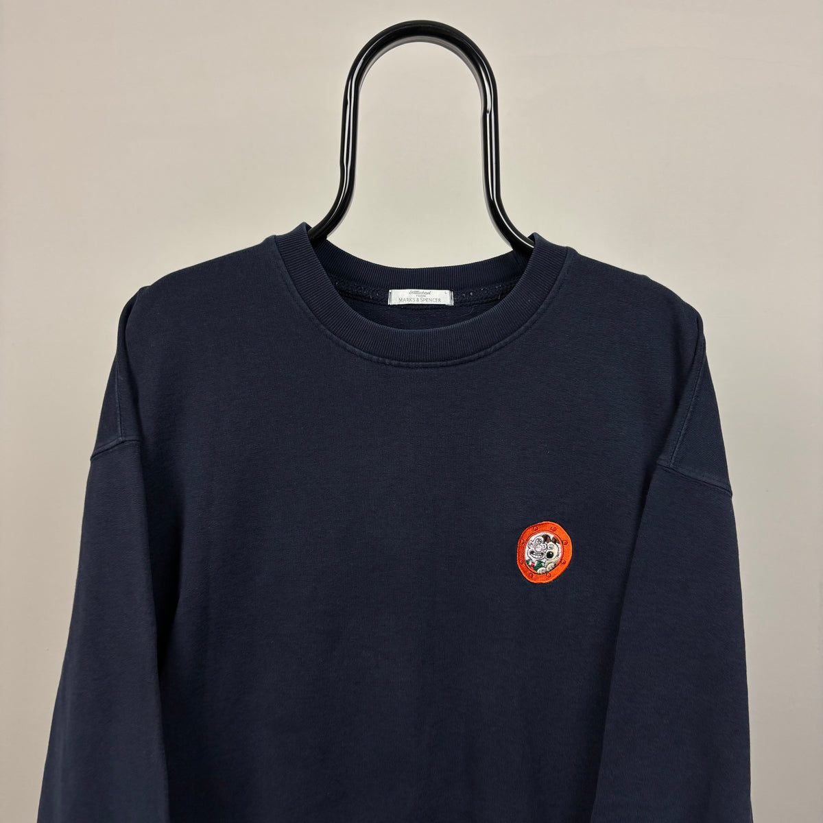 90s Wallace & Gromit Sweatshirt Blue Large