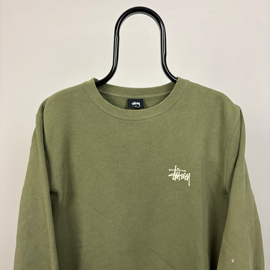 00s Stussy Sweatshirt Green Medium