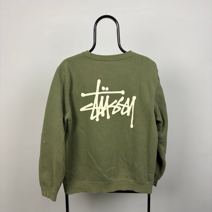 00s Stussy Sweatshirt Green Medium