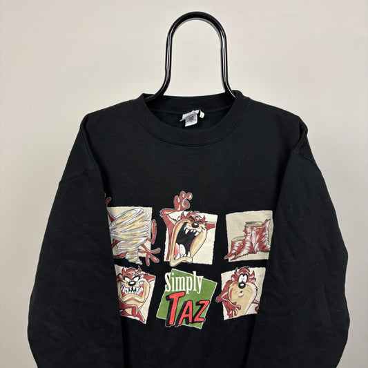 90s Looney Tunes Taz Sweatshirt Black Large