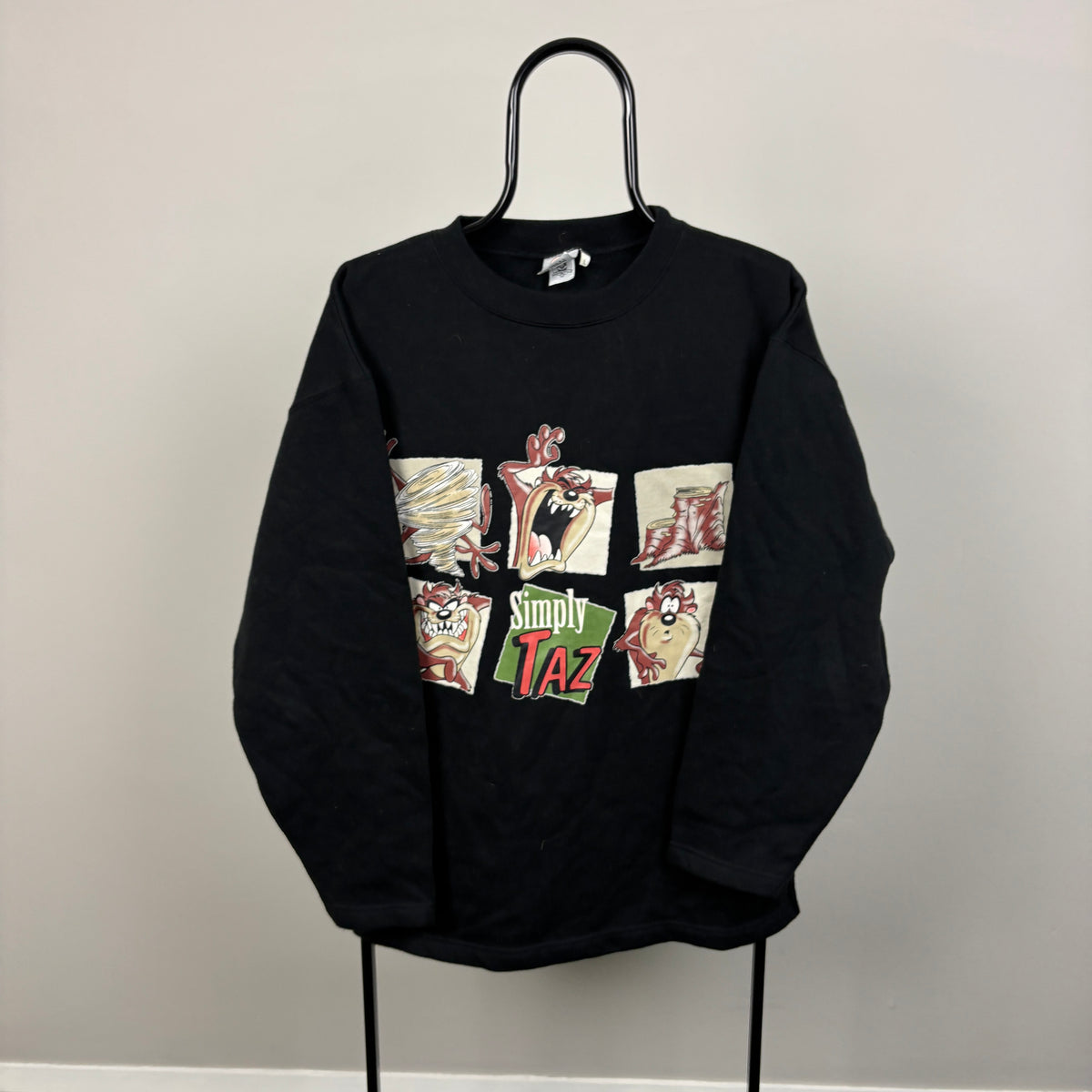 90s Looney Tunes Taz Sweatshirt Black Large