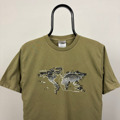 00s Nike Globe T-Shirt Green Medium