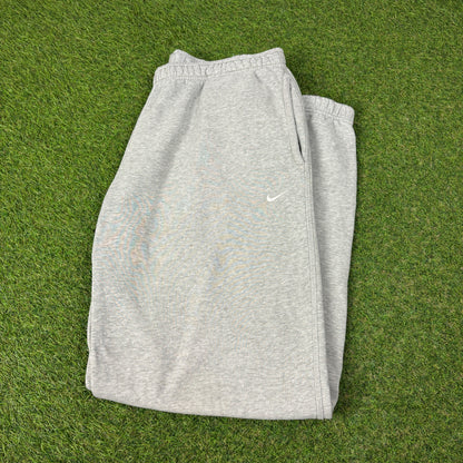 00s Nike Wide Leg Cotton Joggers Grey Large